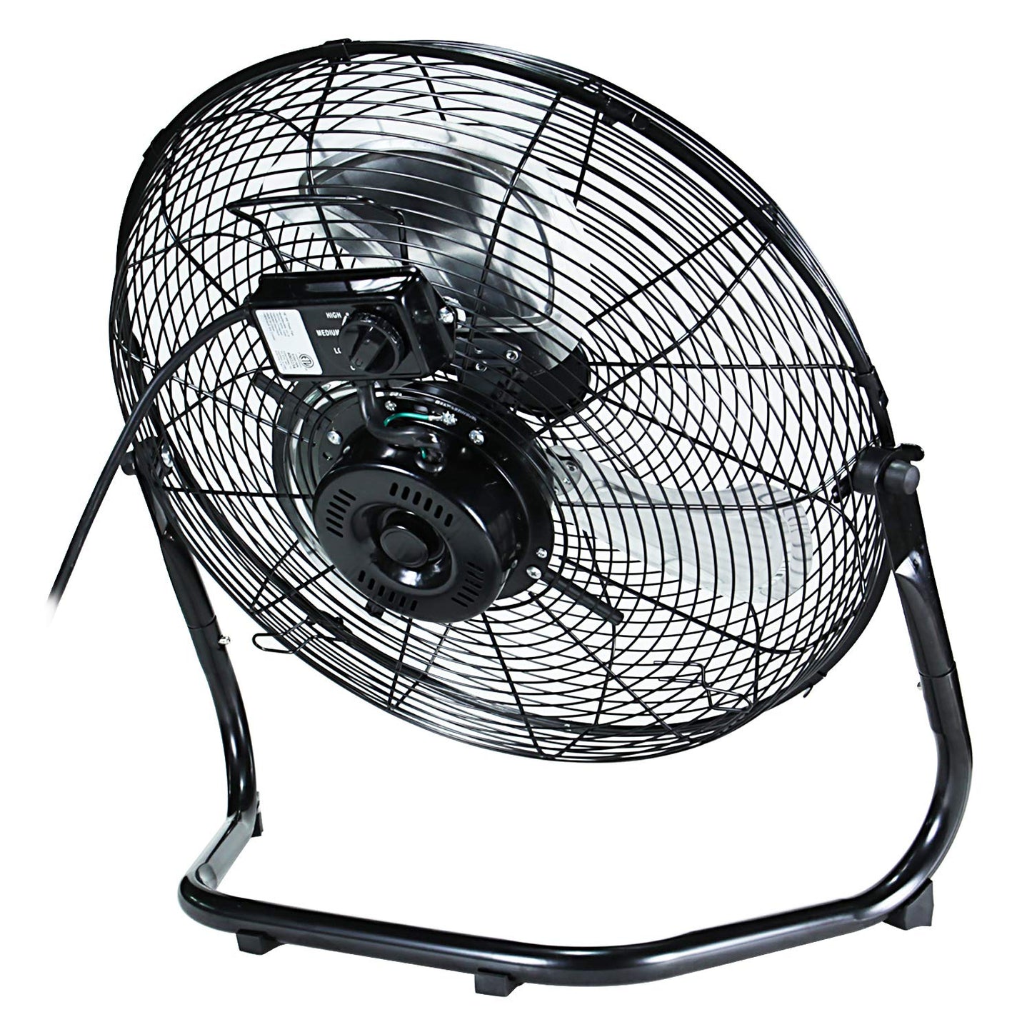 Simple Deluxe 18 Inch 3-Speed High Velocity Heavy Duty Metal Industrial Floor Fans Oscillating Quiet for Home Commercial, Residential, and Greenhouse