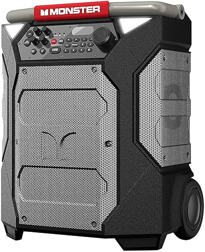 Monster Rockin' Roller 270 Portable Indoor/Outdoor Wireless Speaker, 200 Watts, Up to 100 Hours Playtime, IPX4 Water Resistant, Qi Charger, Connect