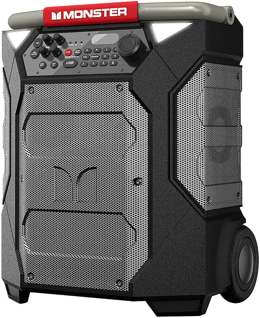 Monster Rockin' Roller 270 Portable Indoor/Outdoor Wireless Speaker, 200 Watts, Up to 100 Hours Playtime, IPX4 Water Resistant, Qi Charger, Connect