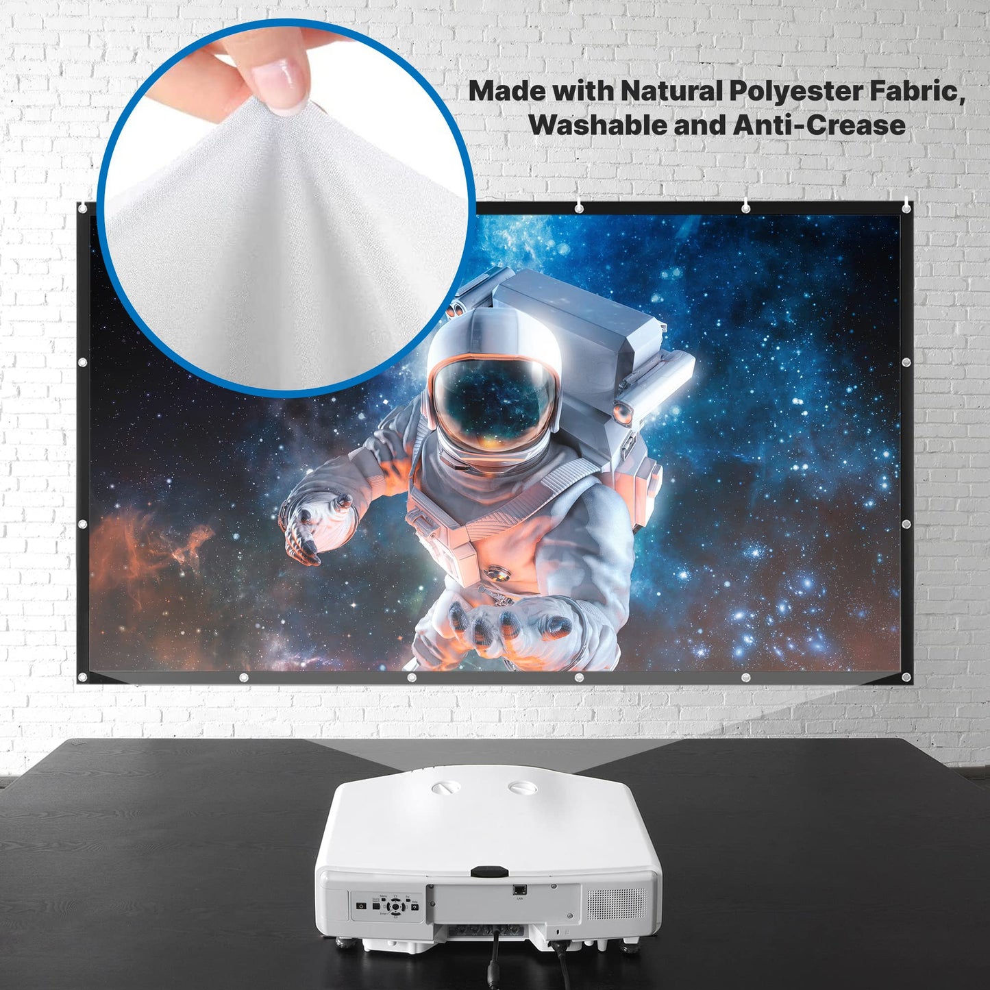 Pyle Foldable Portable Projector Screen - 120" 16:9 HD 4K Lightweight Indoor Outdoor Anti-Crease Movie Projection Display - for Home Theater, Party