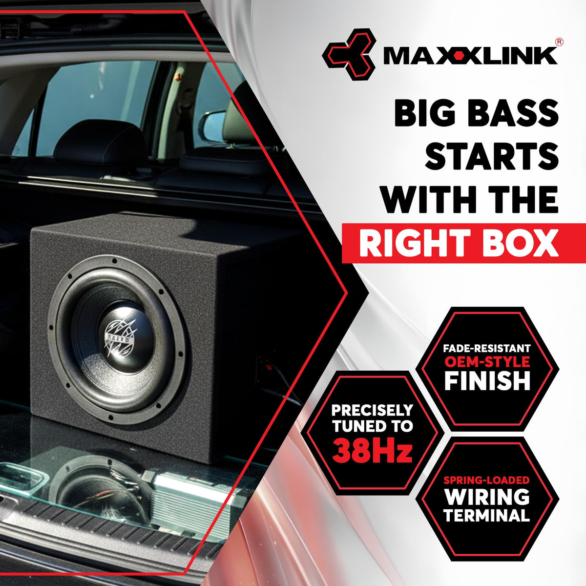 Maxxlink by Hifonics 10-In Single-Sub Sealed Enclosure, Black, MBP-110