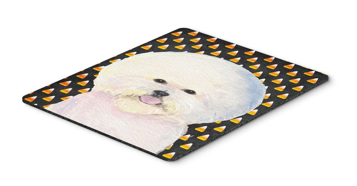Caroline's Treasures SS4319MP Bichon Frise Candy Corn Halloween Portrait Mouse Pad, Hot Pad or Trivet for Home Office Gaming Working Computers Laptop