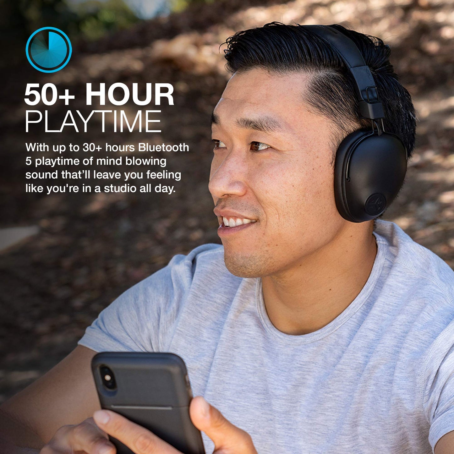 JLab Studio Pro Wireless Over-Ear Headphones, Black, 50+ Hour Bluetooth 5 Playtime, EQ3 Sound, Ultra-Plush Faux Leather & Cloud Foam Cushions, Track…