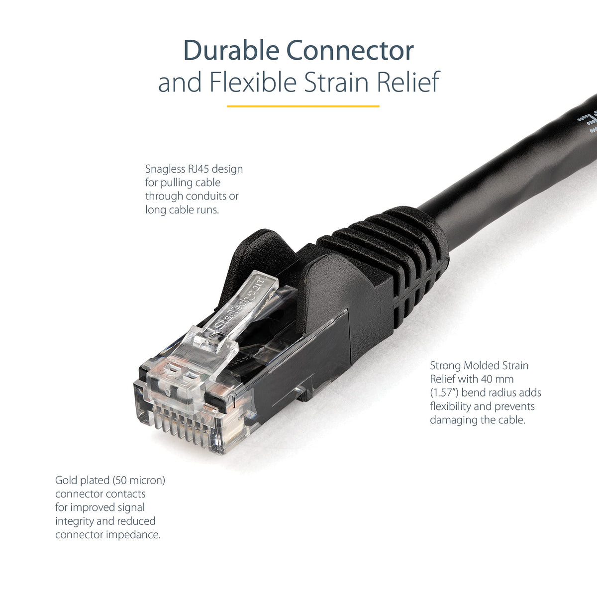 StarTech.com 6 ft. CAT6 Ethernet Cable - 10 Pack - ETL Verified - Black CAT6 Patch Cord - Snagless RJ45 Connectors - 24 AWG Copper Wire - UTP Ethernet
