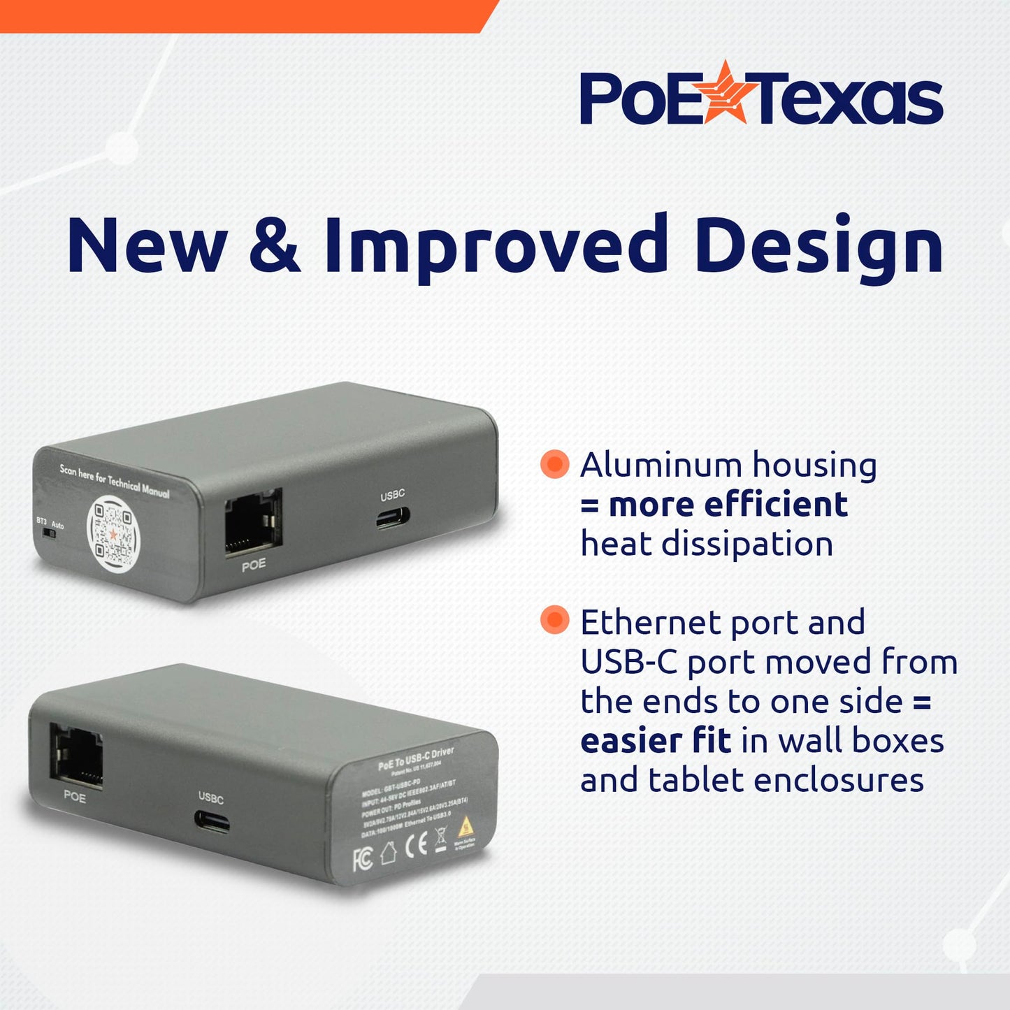 Gigabit PoE++ to USB-C Converter with 65W Power Delivery