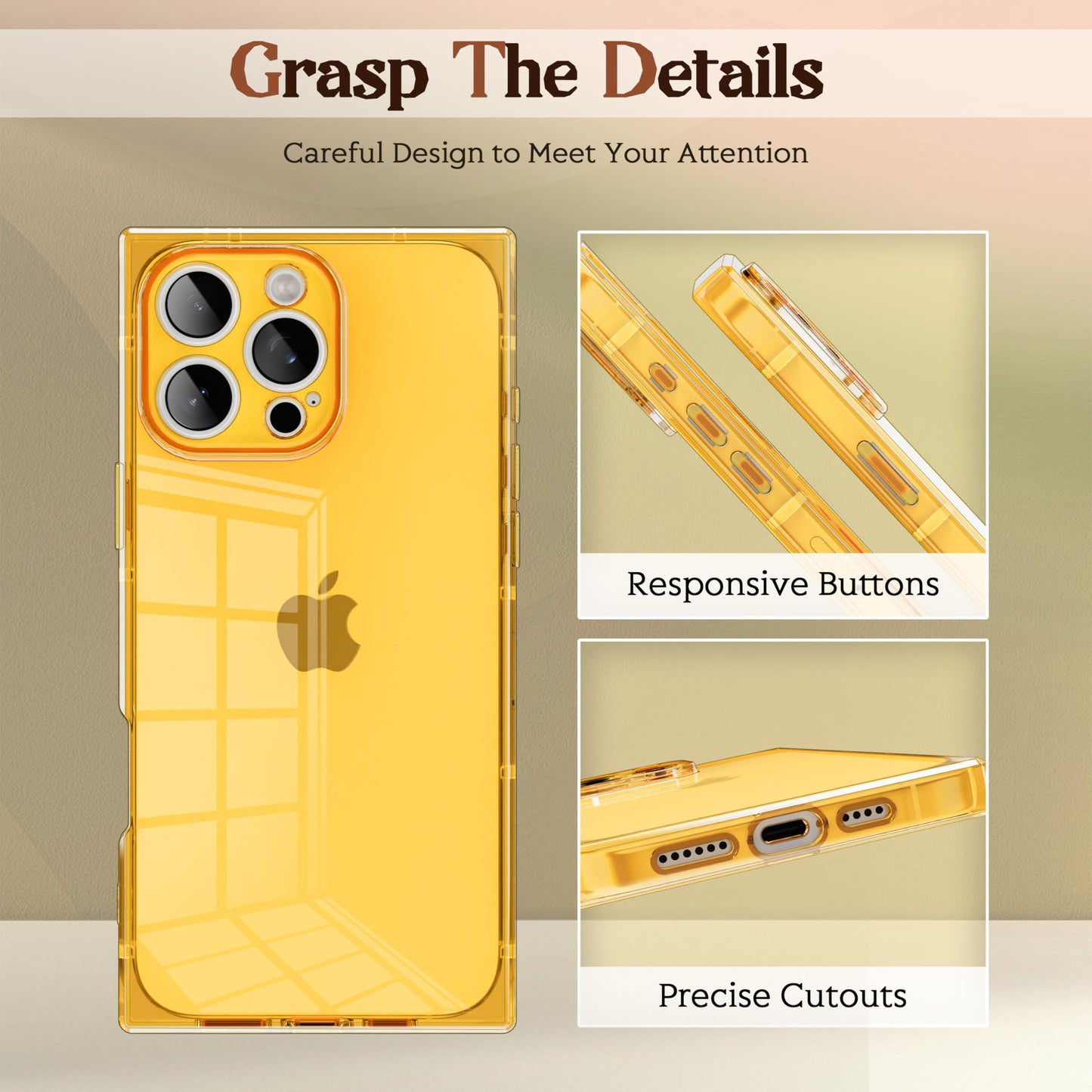 IAIYOXI Rectangle Case Compatible for iPhone 17 Pro Max, Full Camera Protection & Reinforced Corners TPU Cushion Clear Cover, Shockproof Silicone
