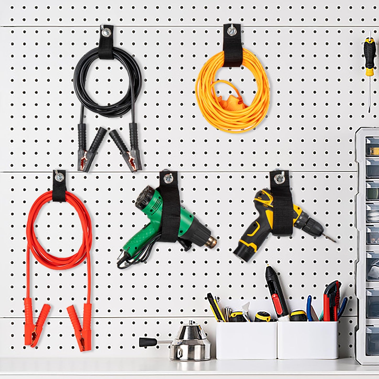 12 Pack Extension Cord Straps, DPISILYY Extension Cable Holder Hook And Loop Heavy Duty Wire Organizer For Garage Organization Camping RV Hose Storage