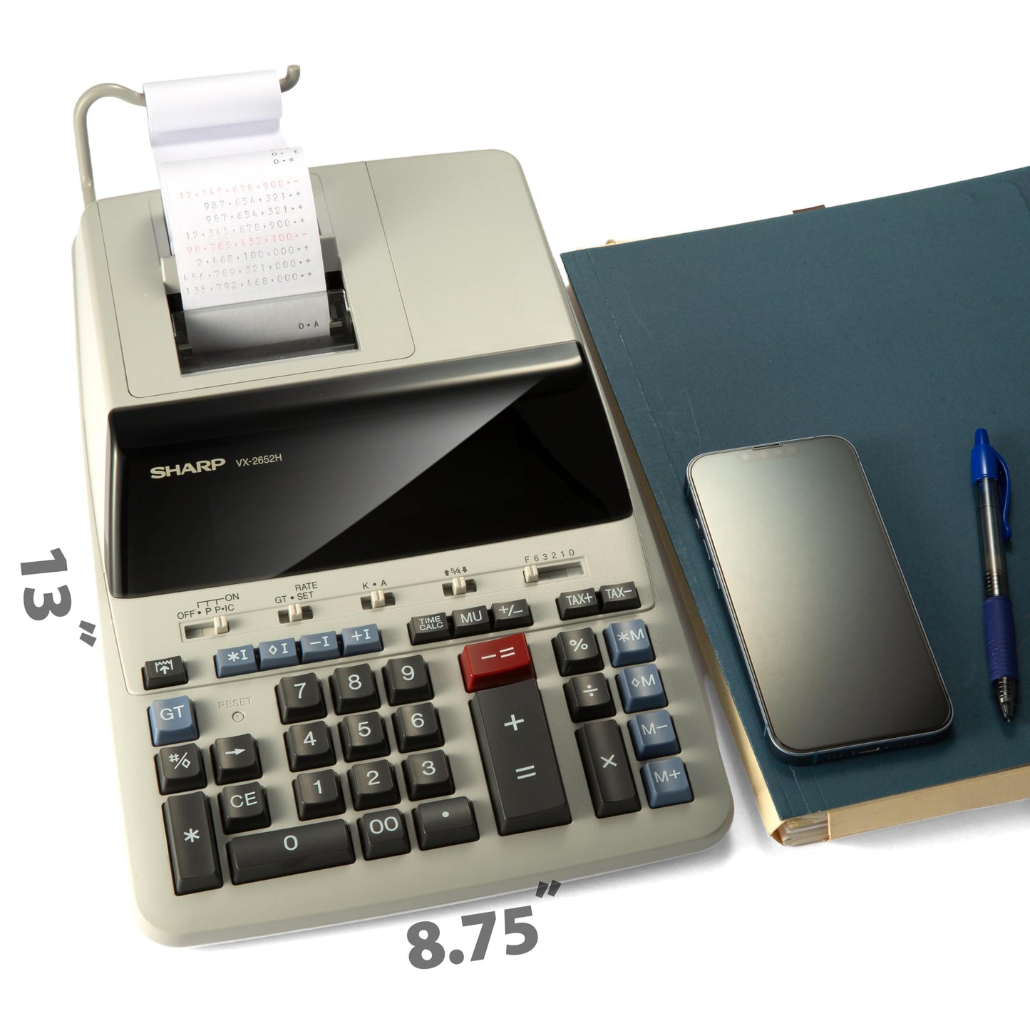 Sharp 12-Digit Print Calculator Desktop Size Adding Machine, Perfect for Everyday Use and Office, Bright, Large Easy-to-Read Numbers on Both The