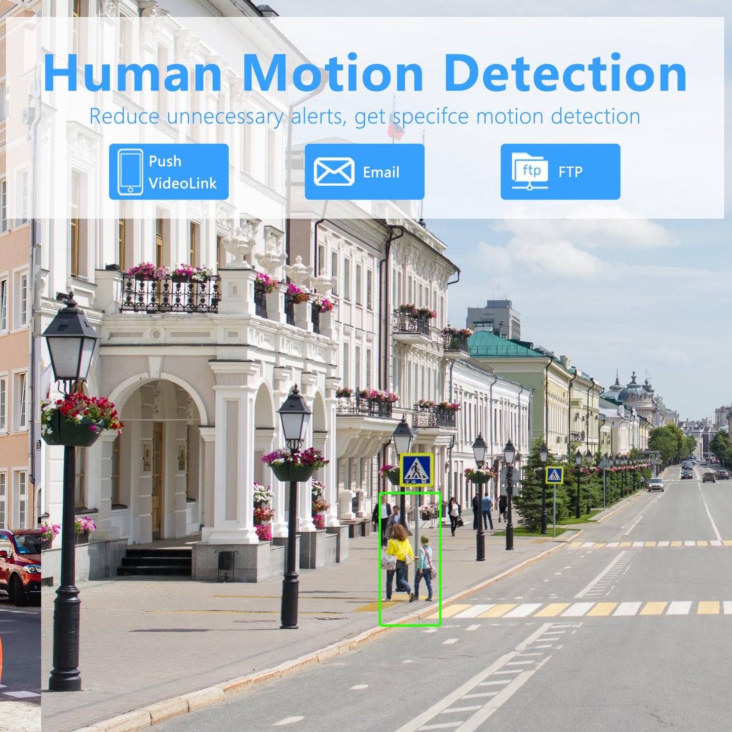 4MP Dual Lens PoE IP Security Camera with 180° Ultra Wide Viewing Angle, 2-Way Talk, AI Human Vehicle Detection, SD Card Slot(256GB), Full