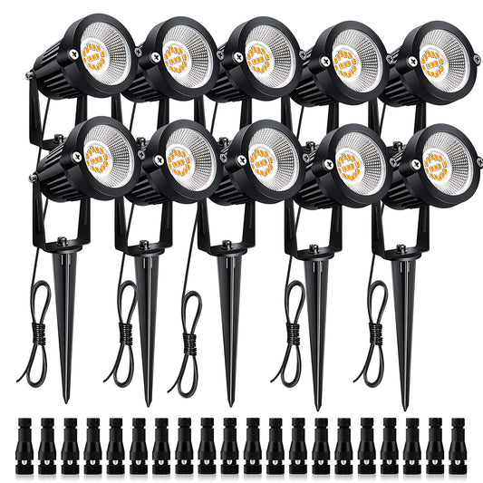 Mutois Landscape Lighting, Outdoor LED Low Voltage Landscape Lights 7W 900LM Waterproof 12V Garden Lights Flag Landscape Spotlights with Spike Stand