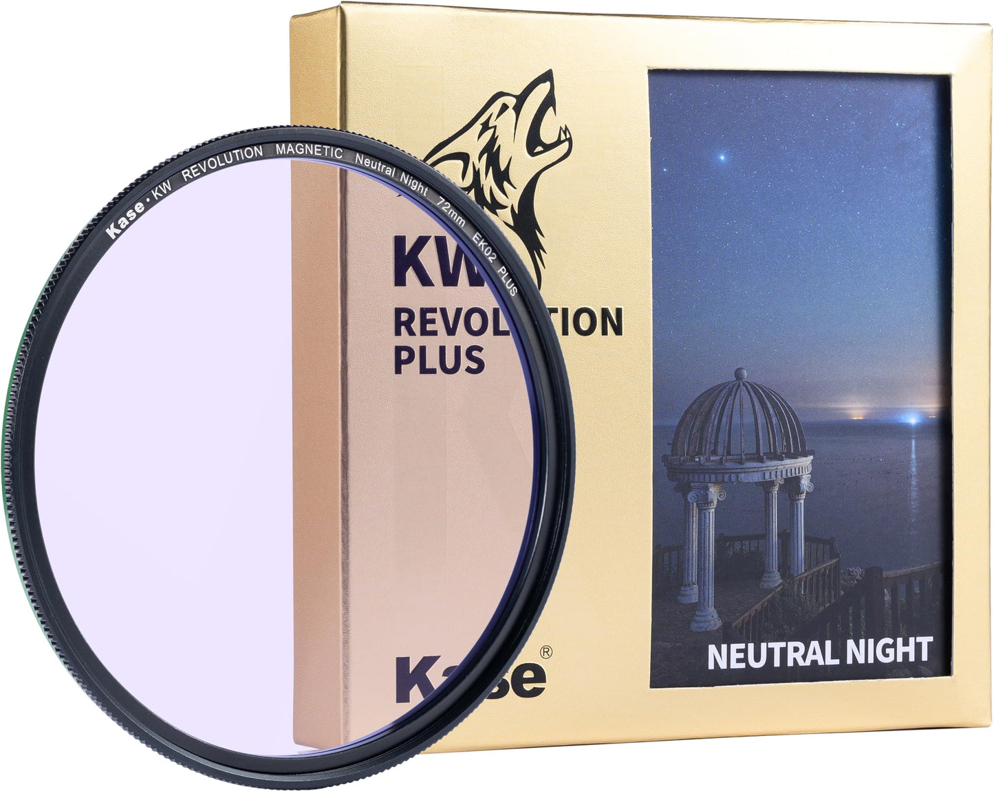 Kase KW Revolution Plus Magnetic Shockproof Neutral Night Broadband Light Pollution Reduction Filter Low Reflection Optical Glass (72mm)