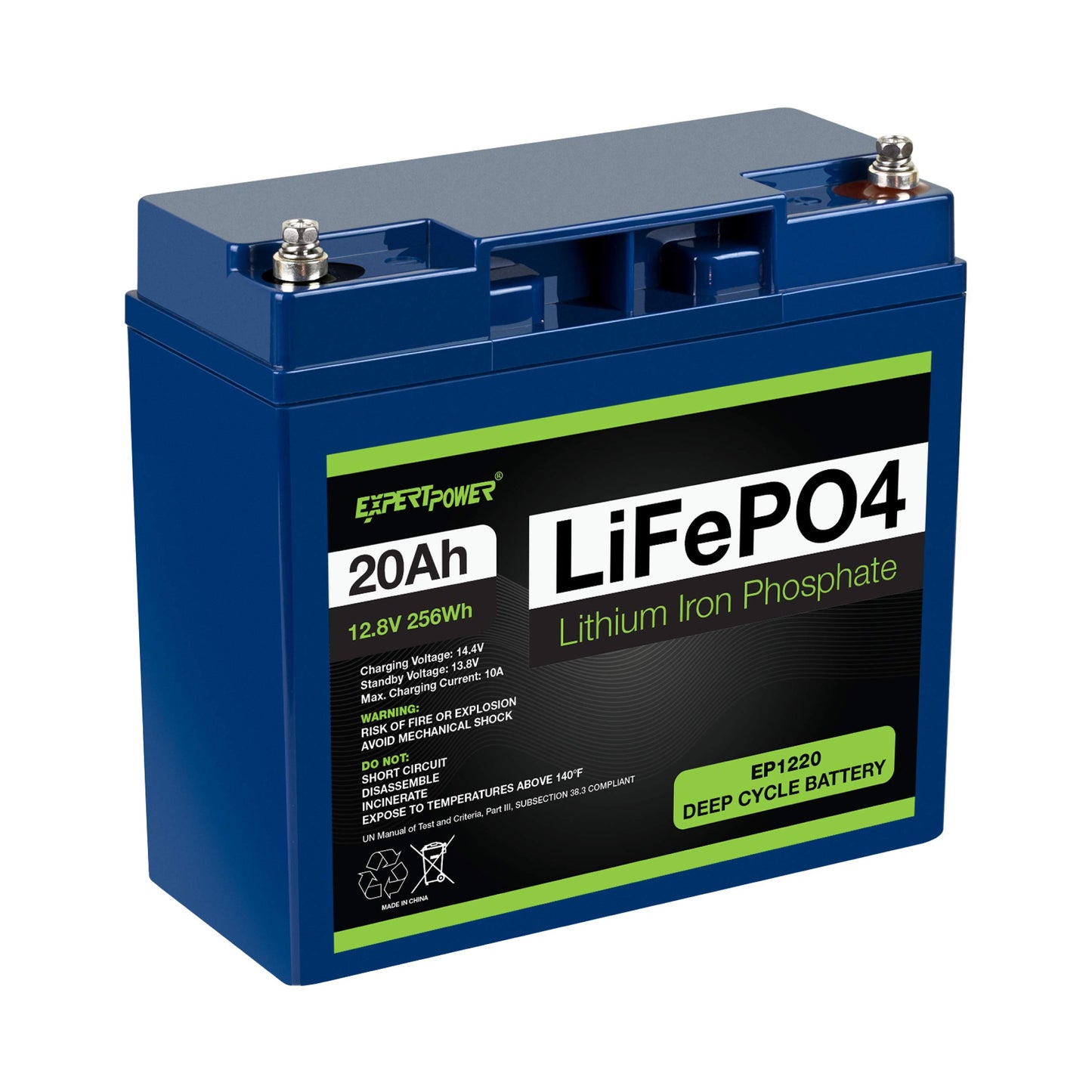 ExpertPower 12V 20Ah Lithium LiFePO4 Deep Cycle Rechargeable Battery | 2500-7000 Life Cycles & 10-Year lifetime | Built-in BMS | Perfect for RV…
