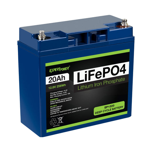 ExpertPower 12V 20Ah Lithium LiFePO4 Deep Cycle Rechargeable Battery | 2500-7000 Life Cycles & 10-Year lifetime | Built-in BMS | Perfect for RV…