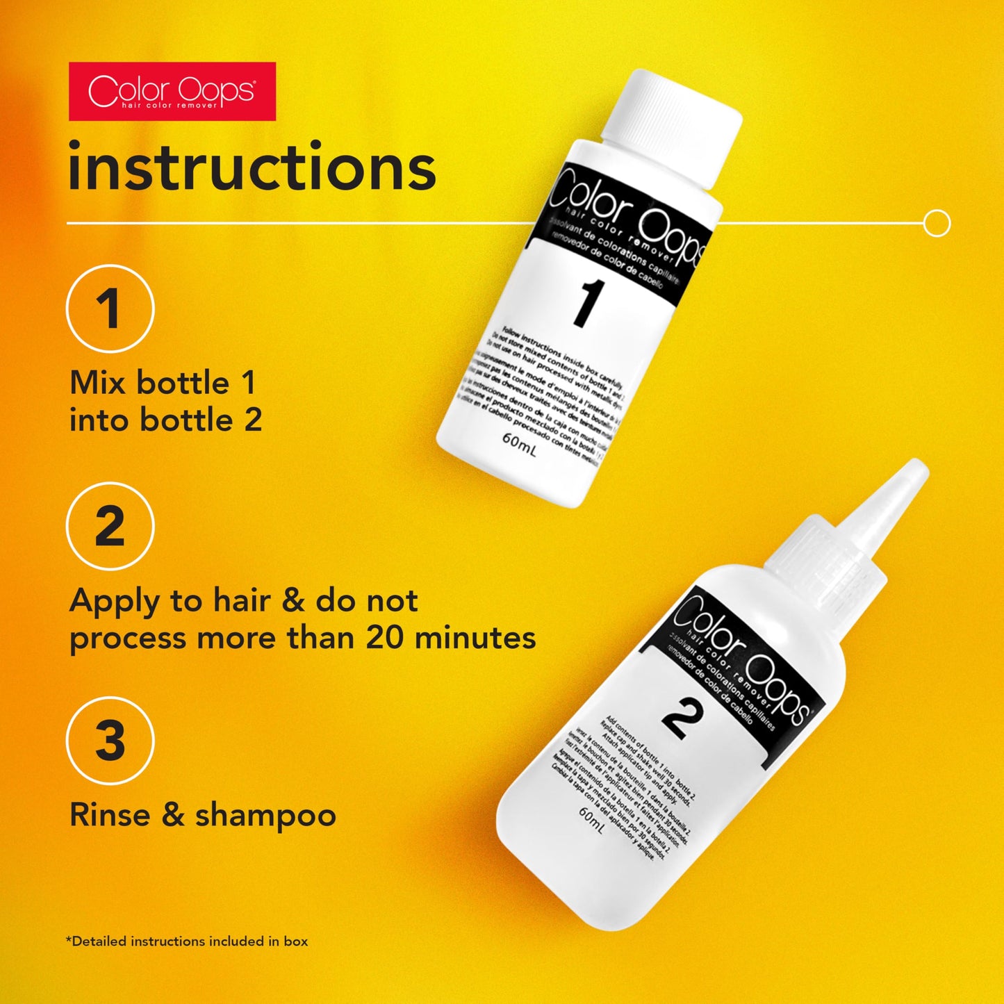 Color Oops Extra Strength Hair Color Remover – 1 Application, Works in 20 Minutes, Removes Permanent & Semi-Permanent Dye, Ammonia & Bleach Free