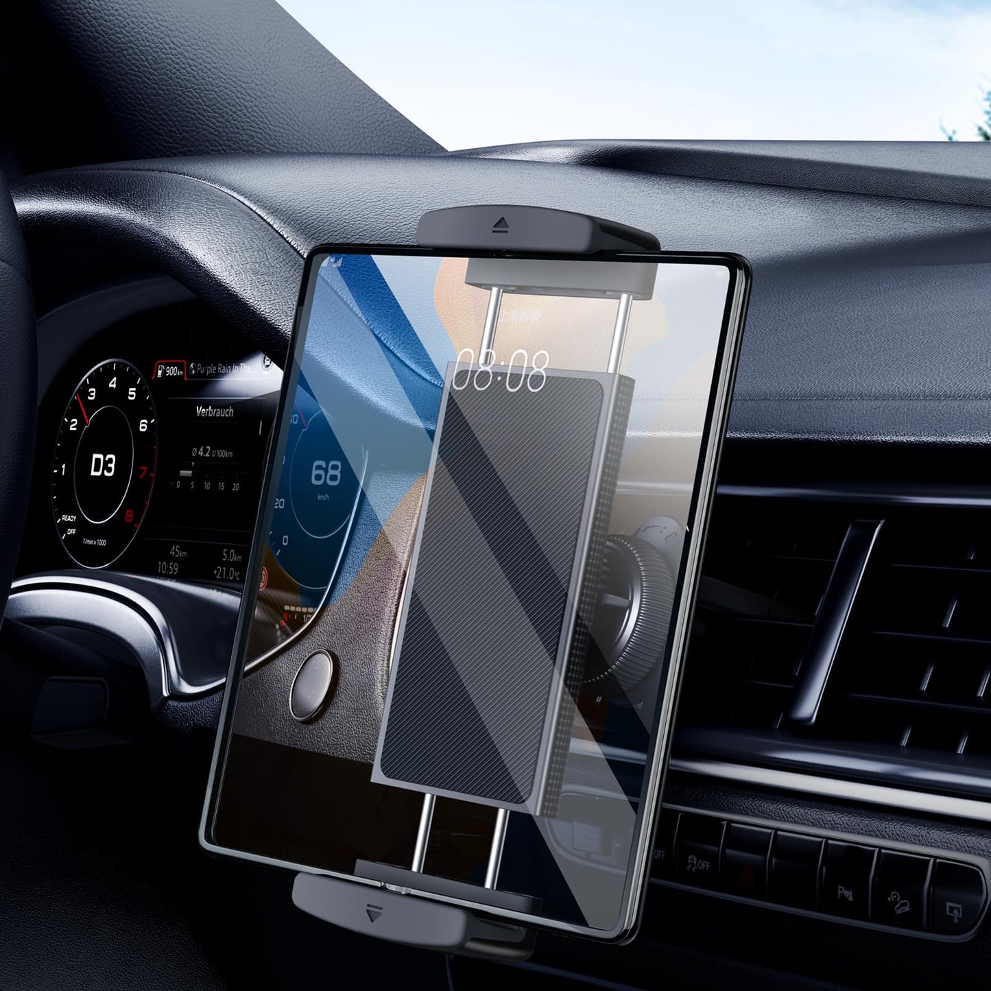 xuenair Z Fold 5 Car Mount, [360° Rotatable& Firmly Grip & Never Fall Off] Vent Tablet Mount for Car, iPad mini Car Mount for Samsung Z Fold 7 6 5 4 3