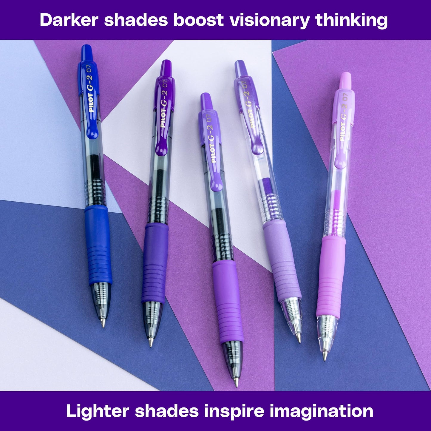 Pilot G2 Premium Gel Roller Pens, G2 Boost Purple Pens Pack, The Colors of Creativity, 8 Pack Pouch, Fine Point 0.7 mm, Assorted