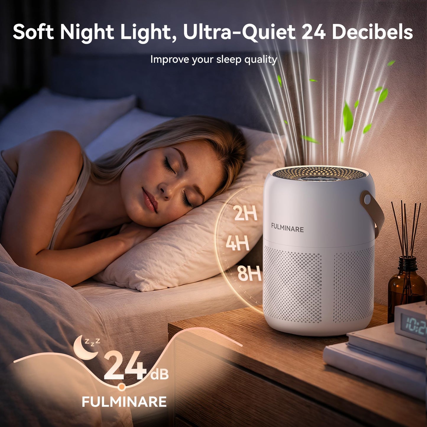 FULMINARE Air Purifiers for Home Bedroom Up to 680 Ft² ?White)