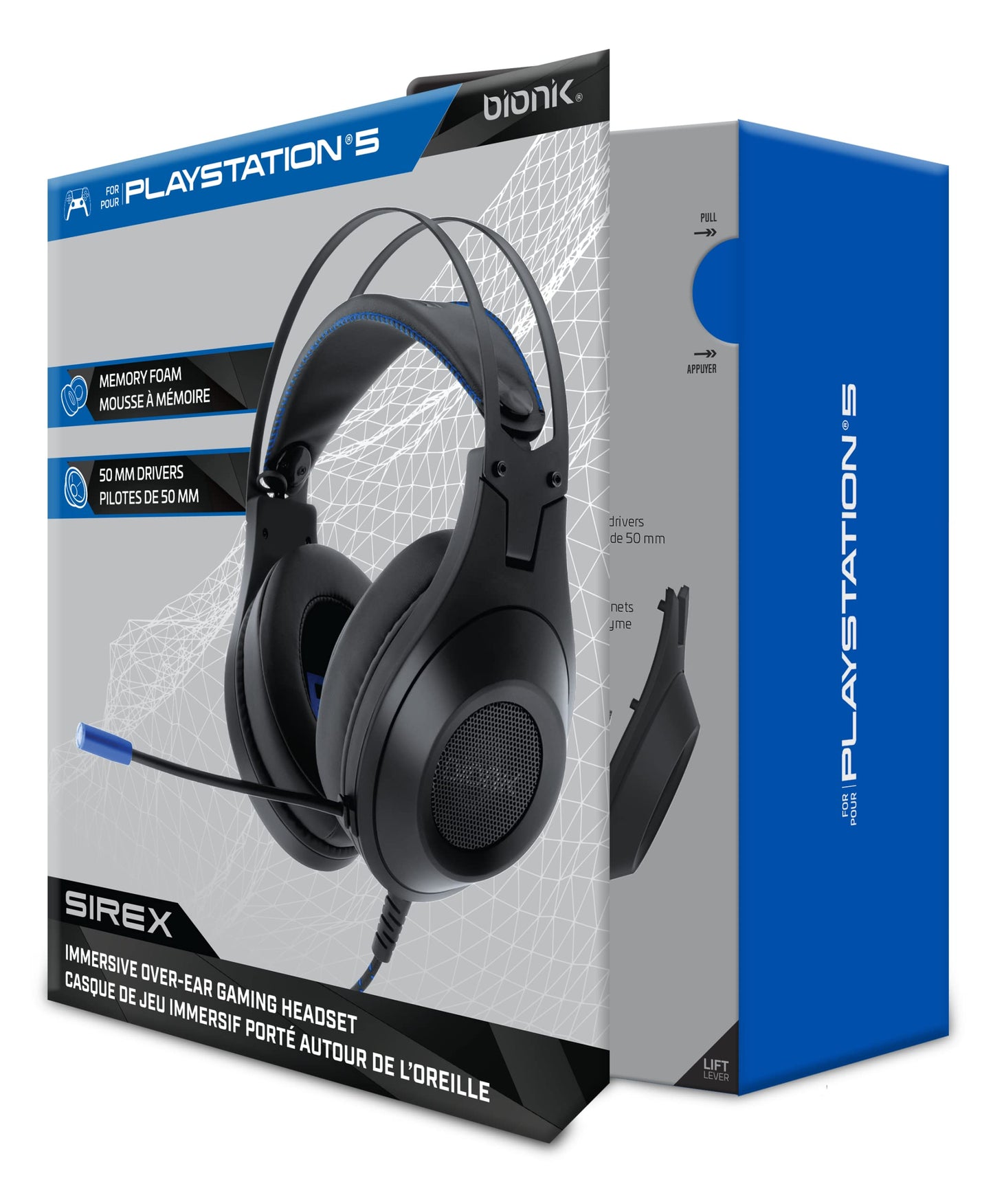 Bionik Sirex Gaming Headset with Mic for PS5: 50MM Drivers, Memory Foam, Mute Switch, Adjustable Head Beam, PS4/Xbox Series XS/Nintendo Switch