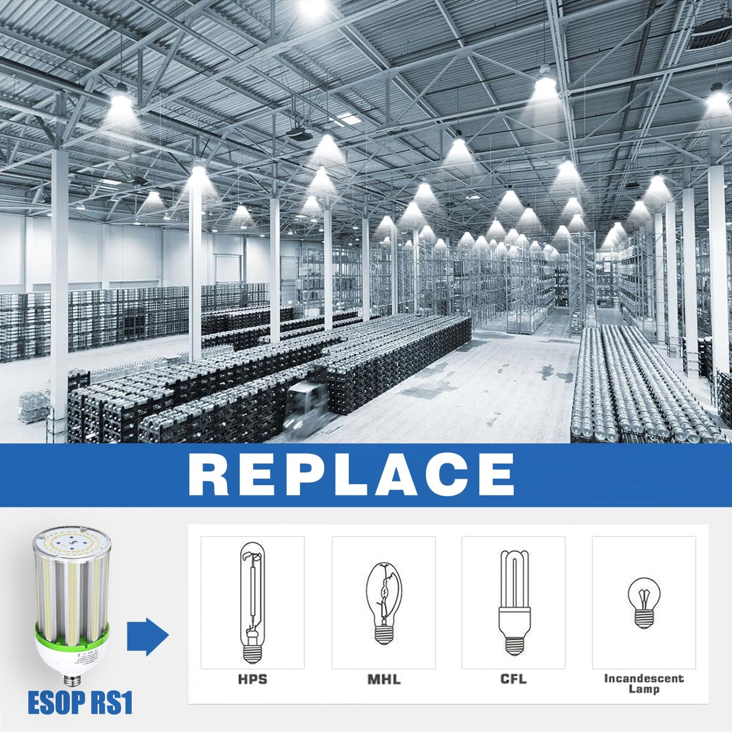 DJDTDTY Amazon High Brightness 100W LED Corn Light Bulb, E26 E39 Base LED Corn Lamp, 15000 Lumen 5000K Daylight 100V~277V Corn Cob Light Bulb