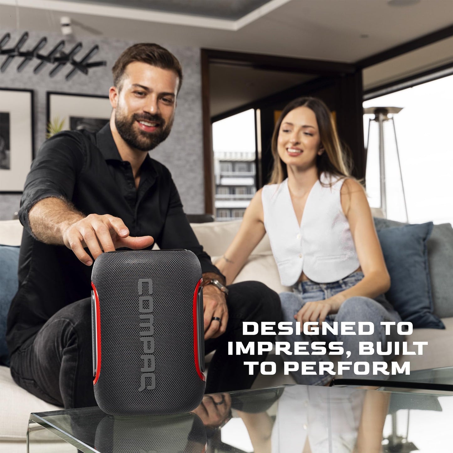Compaq 65W Bluetooth Speaker - Portable Speaker with Bluetooth 5.4, IPX6 Waterproof, Uninterrupted Playtime, LED - Power and Performance for Indoor