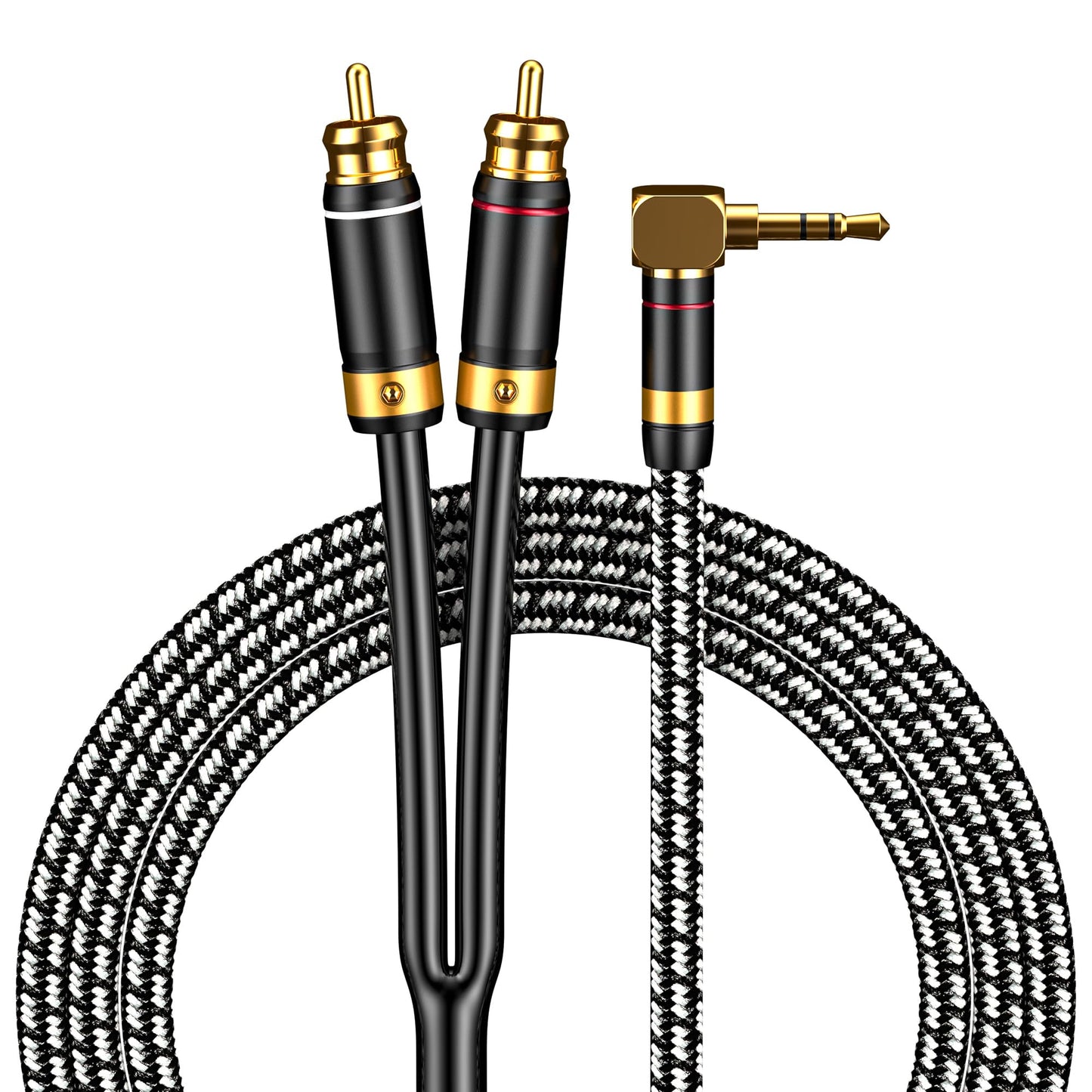 Wekuant Audiophile RCA Cable, [2M/6.5Feet, Silvered-Plated Copper core] 3.5mm Male to 2RCA Male Stereo Audio Adapter Cable with Outer diameters 6.5mm