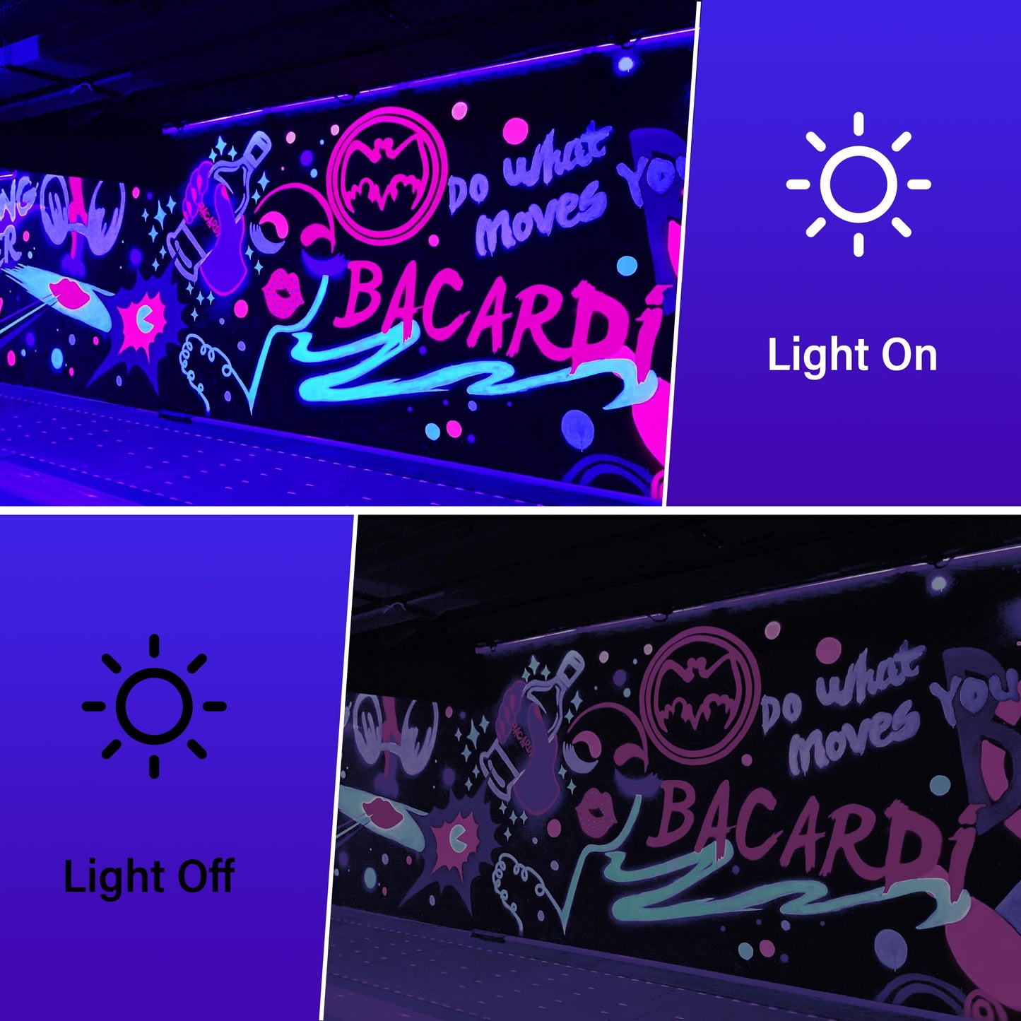 Qeeanmo 12W Black Lights for Glow Party,Purple LED Landscape Spot Lighting for Yard Garden Poster Bar Decoration,2Pack