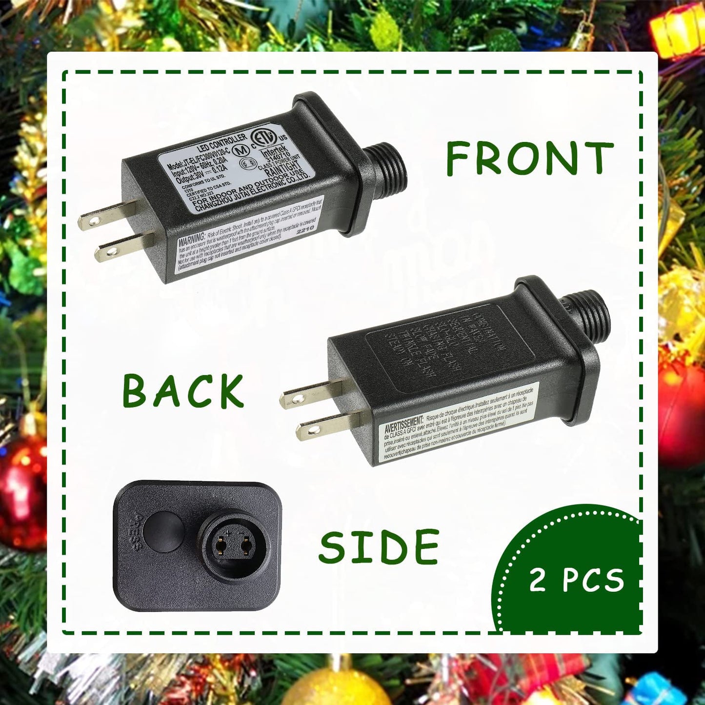 SIGANDG 30V 3.6W LED Transformer Replacement Class 2 Power LED Controller with 8 Modes Supply for Christmas String Light Inflatable Decorations IP44