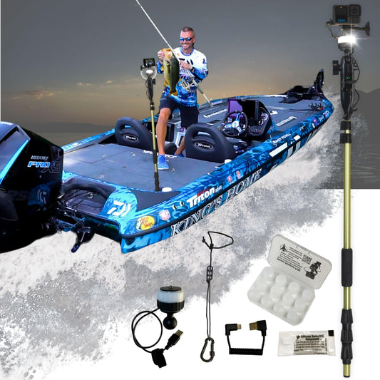YOLOtek Veteran Owned - PS53 SuperBundle - GoPro Boat Mount & Constant Power - Go Pro Camera Bass Boat Accessories - for All Action Camera - Fishing