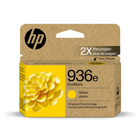 HP 936e Yellow EvoMore Ink Cartridge | Works with OfficeJet 9120, Pro 9100, Wide Format 9700 | Carbon Neutral | 4S6V5LN