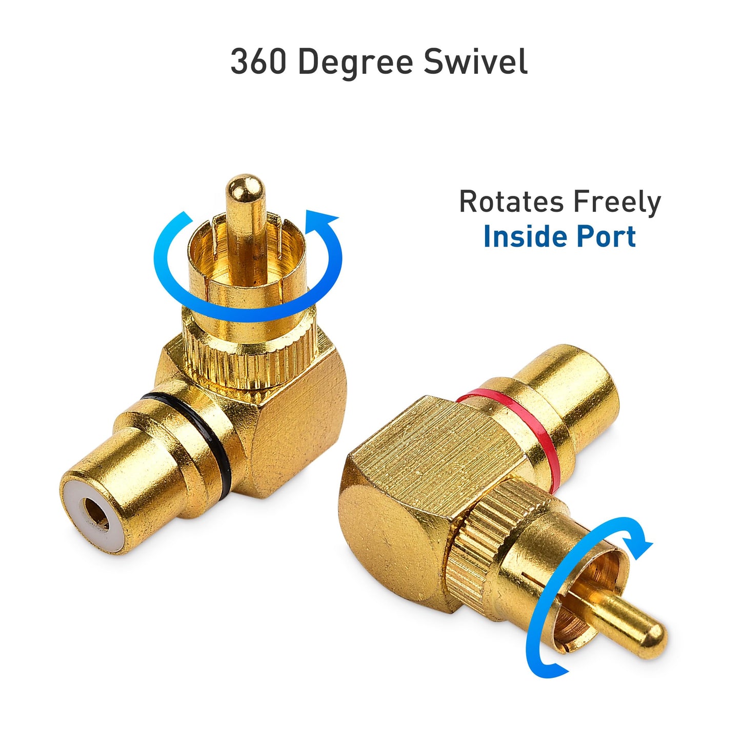 Cable Matters 2-Pack Right Angle RCA Adapter, 90 Degree RCA Adapter