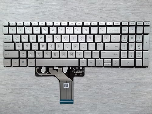 Original New for HP Pavilion Laptop 15t-eg 15t-eg300 15.6" Full-Size Backlit Natural Silver us Keyboard with Numeric keypad