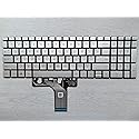 Original New for HP Pavilion Laptop 15t-eg 15t-eg300 15.6" Full-Size Backlit Natural Silver us Keyboard with Numeric keypad