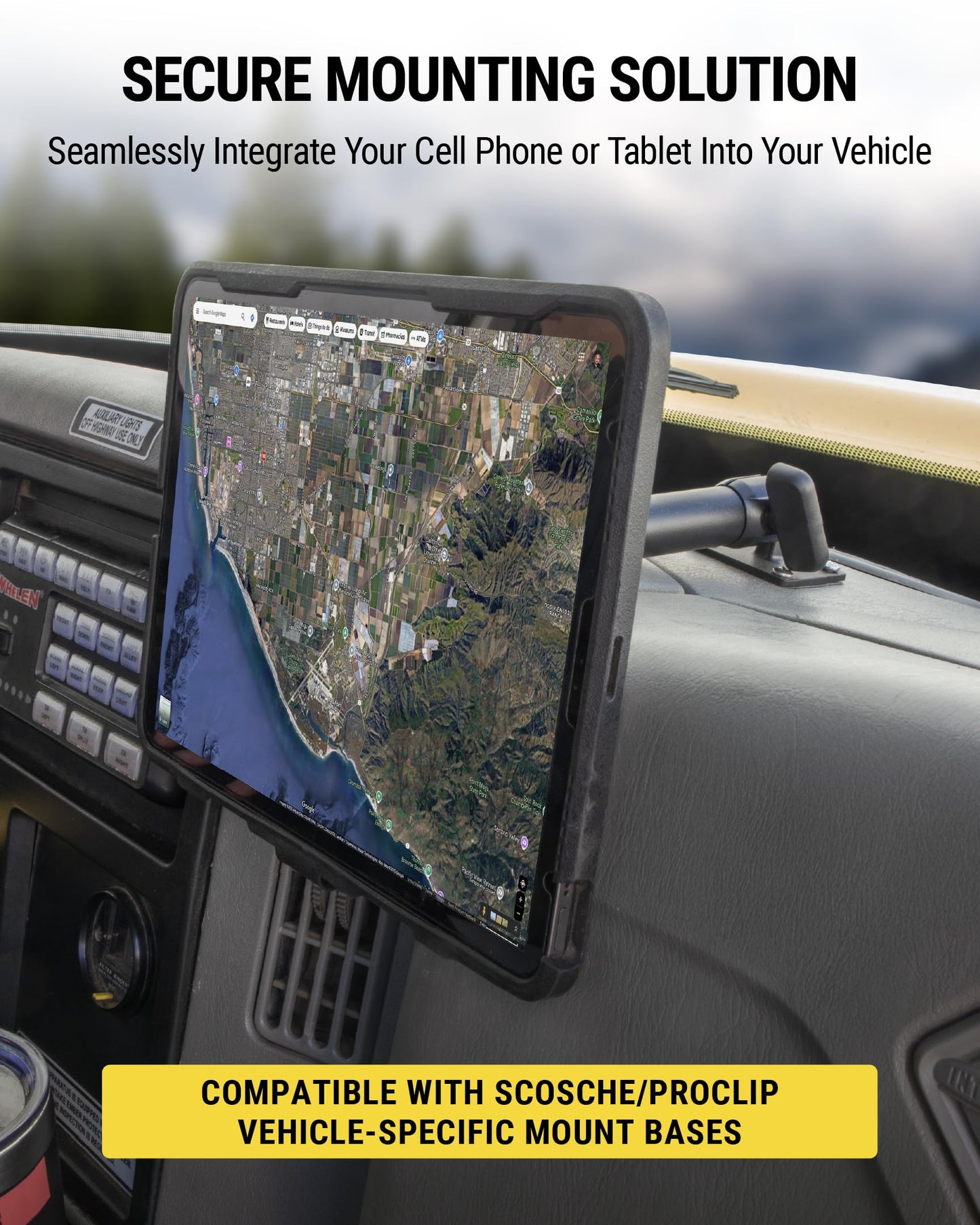 Scosche MXMSAMPS2HD MagicMount Pro Heavy Duty Dashboard Cell Phone Holder/Tablet Mount for Truck, Semi & Car, Magnetic Dash Mount with AMPS Plate
