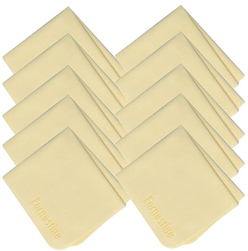 Earnestine 10 Pack 6" x 7" Premium Thick Microfiber Eyeglasses Cleaning Cloth for Glasses,Safe No Color Bleeding Eyeglass Cloth, Soft Microfiber