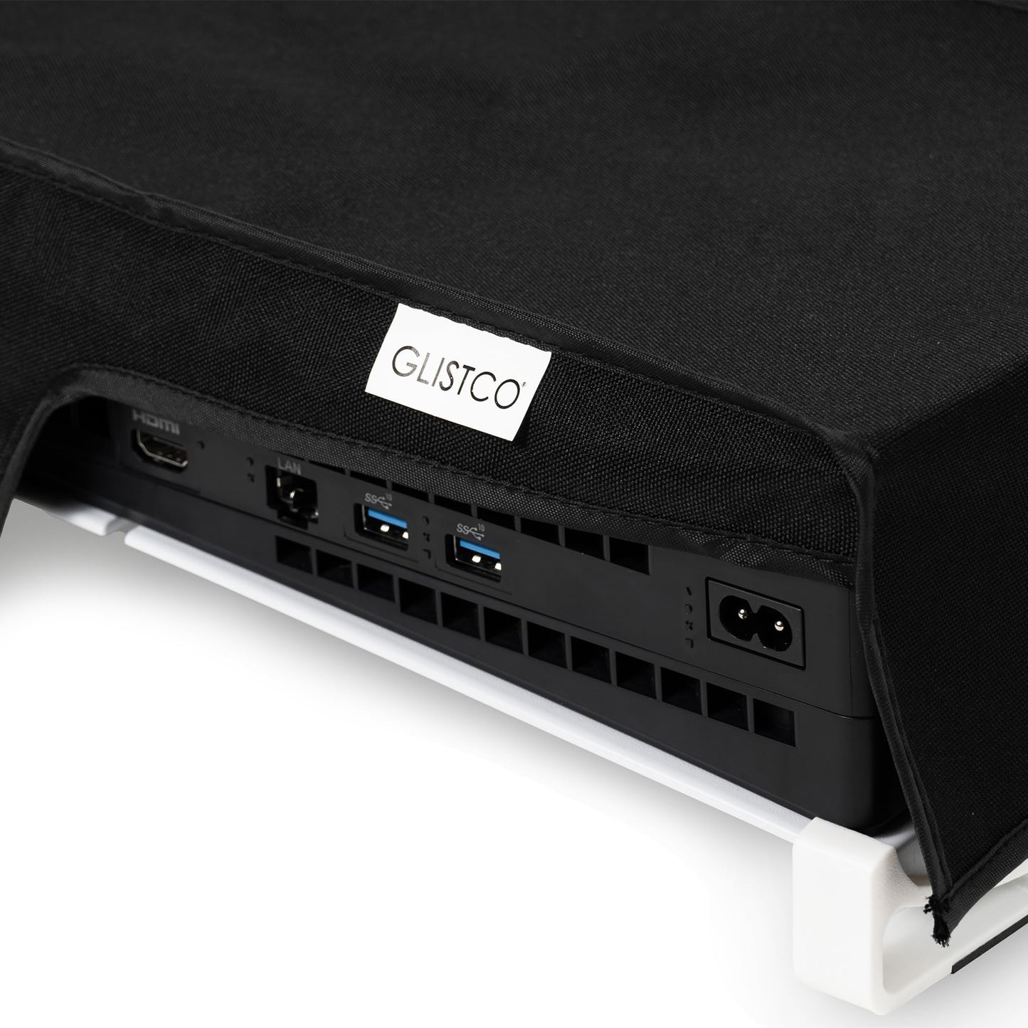 Glistco Horizontal Dust Cover for PS5 Slim Disc/Digital Edition, Anti-Scratch, Dust Protector, Black, S-PS5-DC