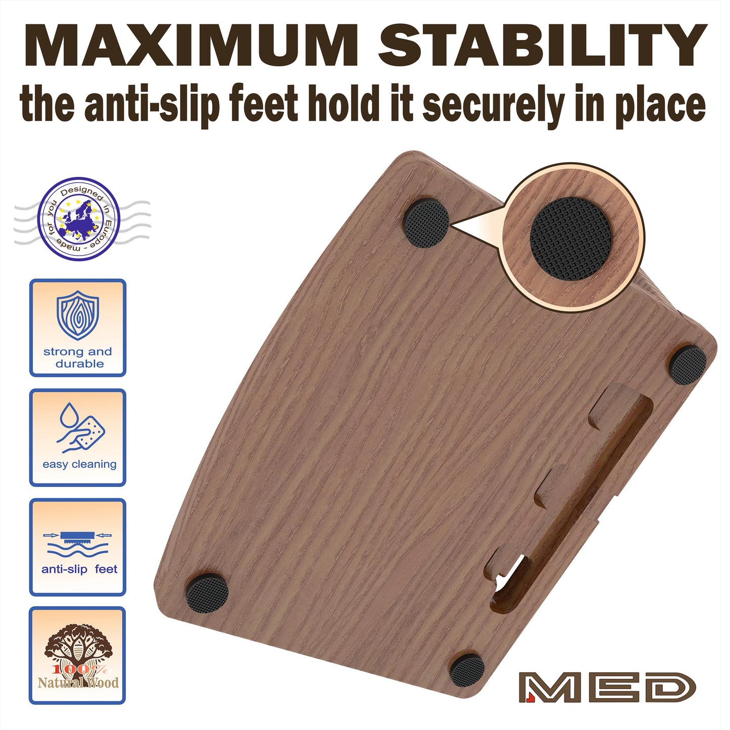 MED Wood Phone Docking Station Nightstand Desk Organizer for Phone, Watch, Wallet & Tablet Gift for Men, Husband, Father's Day, Dad & Women Model 1