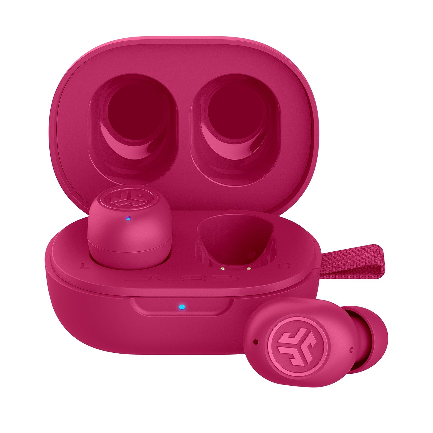 JLab JBuds Mini True Wireless Bluetooth Earbuds + Charging Case, Hot Pink, IP55 Sweat and Dust Proof, Bluetooth Multipoint, Be Aware Audio, 3 EQ Sound