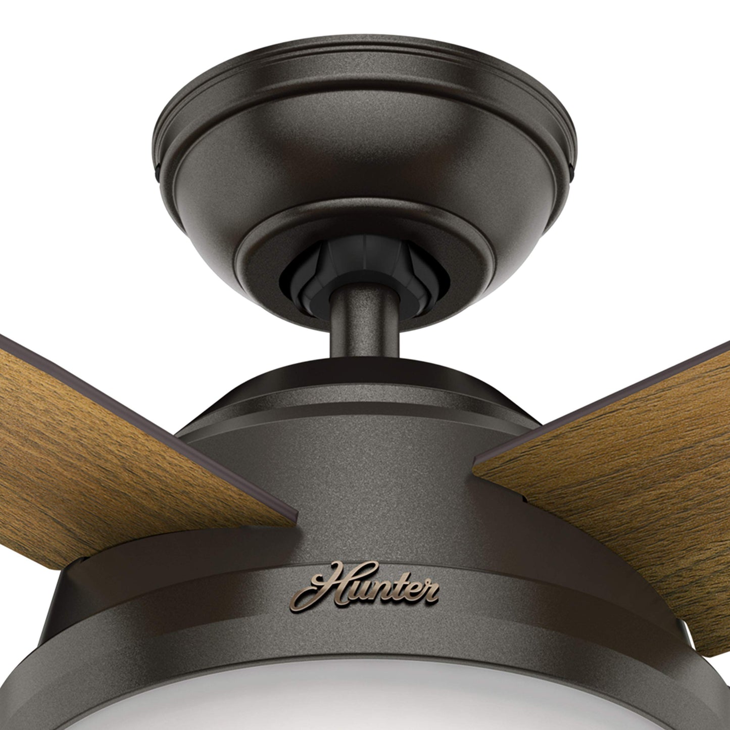 Hunter Fan 44 inch Contemporary Noble Bronze Indoor Ceiling Fan with LED Light Kit and Remote Control (Renewed)