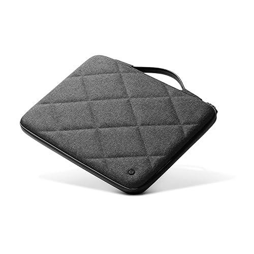 Twelve South SuitCase for MacBook | Tailored Protective Rigid Case with Interior Pocket and Leather Handle for MacBook Pro M1 16-inch, Dark Grey