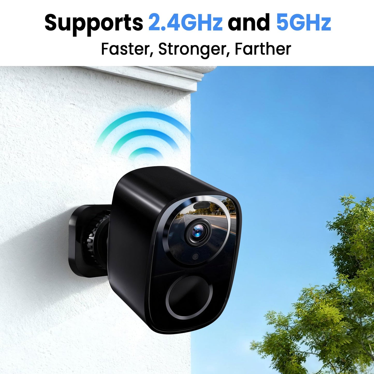 2026 Enhanced 2K UHD Security Cameras Wireless Outdoor - Free Cloud & SD Storage, Dual-Band WiFi 2.4G/5G, Full-Color Night Vision, 6-Month Battery