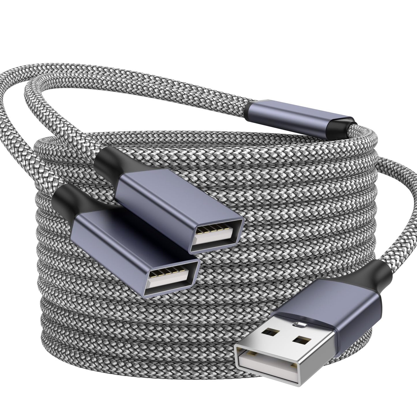 BETU POHFP 6.6FT USB Splitters, A Male to 2 Female Extension Cable, USB Y Splitter Support Charging and Data Transfer for Printer/Keyboard/Flash
