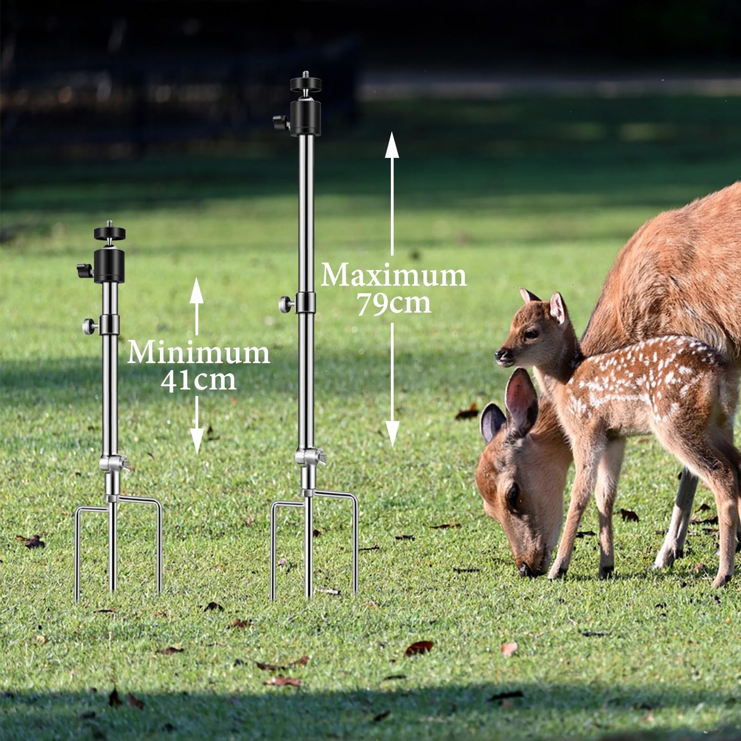 6 Pack Trail & Game Camera Mount, Ground Holder, Hunting Trail Camera Stand,360 Degree Adjustable Holder for Night Fishing Lights, Solar Panels, Screw