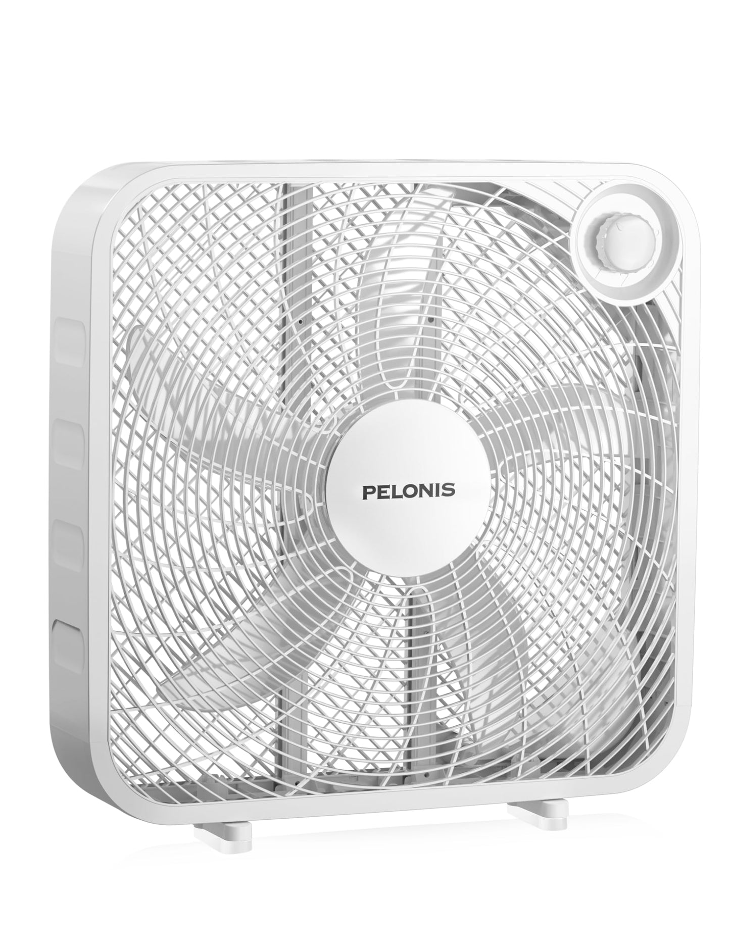 PELONIS 3-Speed, 20-Inch Box Fan for Bedroom, 5 Blades, 2295 CFM, White