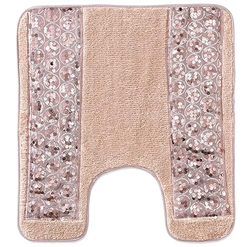 Popular Bath Sinatra Contour Bath Silver Modern Classic Bath Accessories Decorative Beautiful Hollywood Design Bathroom Accessories, Contour Rug size…