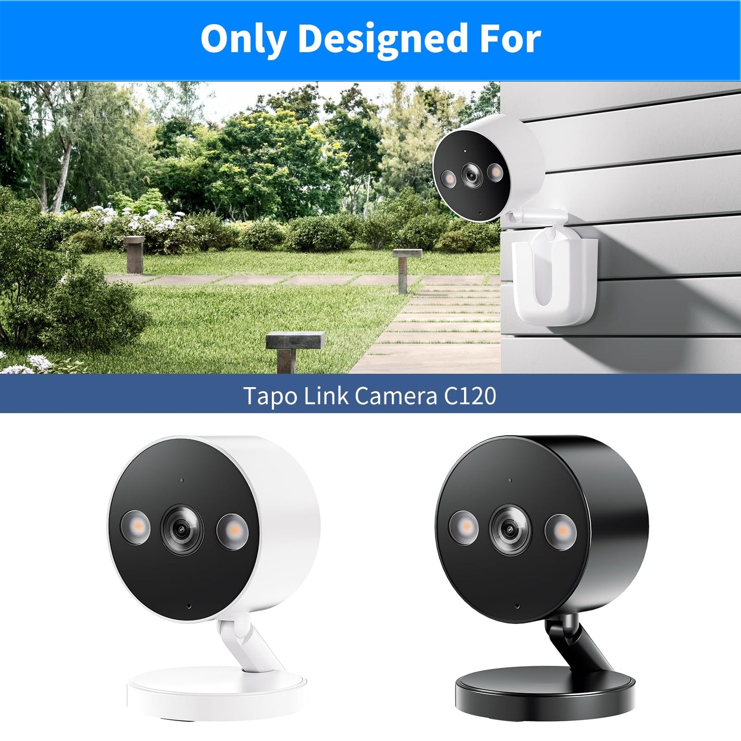 Dukoyb No Drilling Tapo Camera Mount,Compatible with Tapo Link Camera C120,Adhesive Mounting Holder,Easy to Install for TP Link Indoor/Outdoor