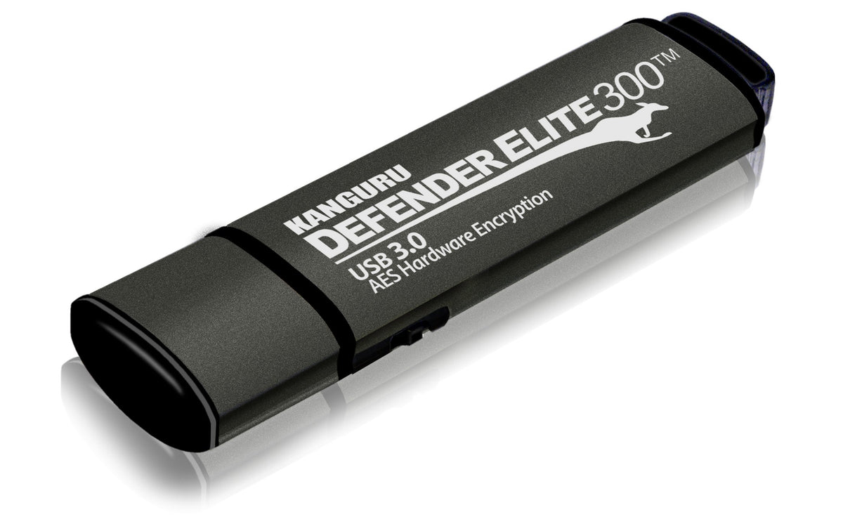 Kanguru Defender Elite300 - 16 GB Hardware Encrypted Flash Drive - FIPS 140-2 Certified - SuperSpeed USB 3.0 - Water Resistant