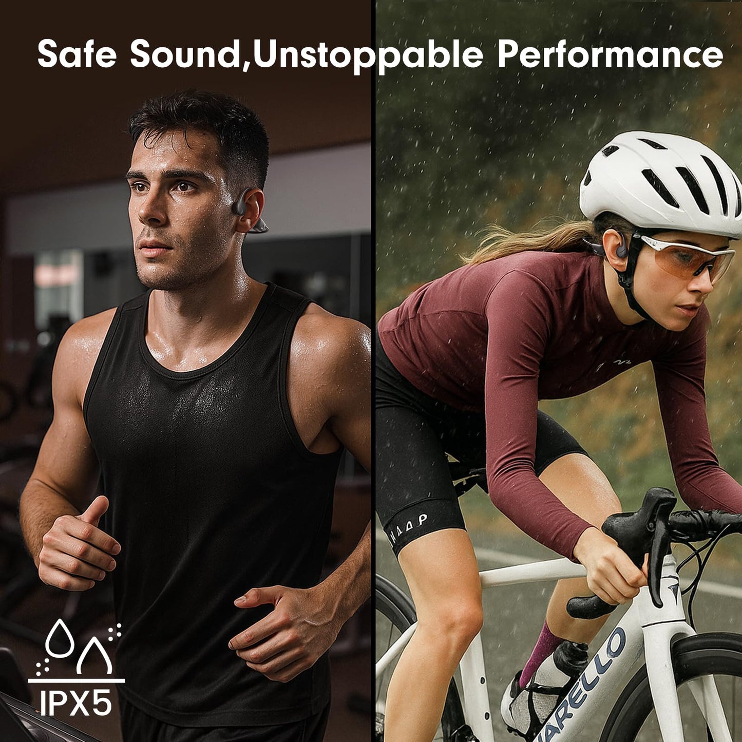 Yomdud Bone Conduction Headphones,Open Ear Headphones Bluetooth 5.4 with Mic,10H Playtime,Bone Conduction Earbuds IPX5 Waterproof,Sports Headphonefor…