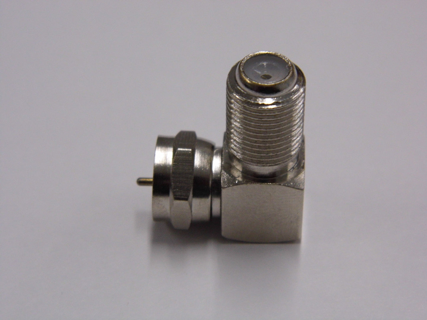 Adapter 90° Degree Right Angled F Female to F Male 75 Ohm (2 Pack)