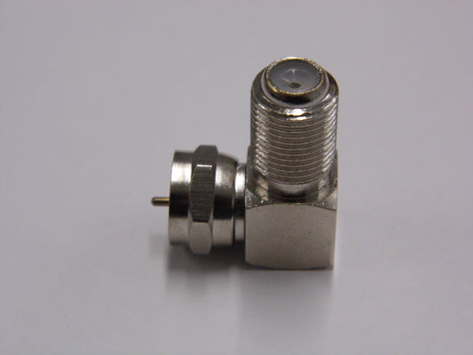 Adapter 90° Degree Right Angled F Female to F Male 75 Ohm (2 Pack)
