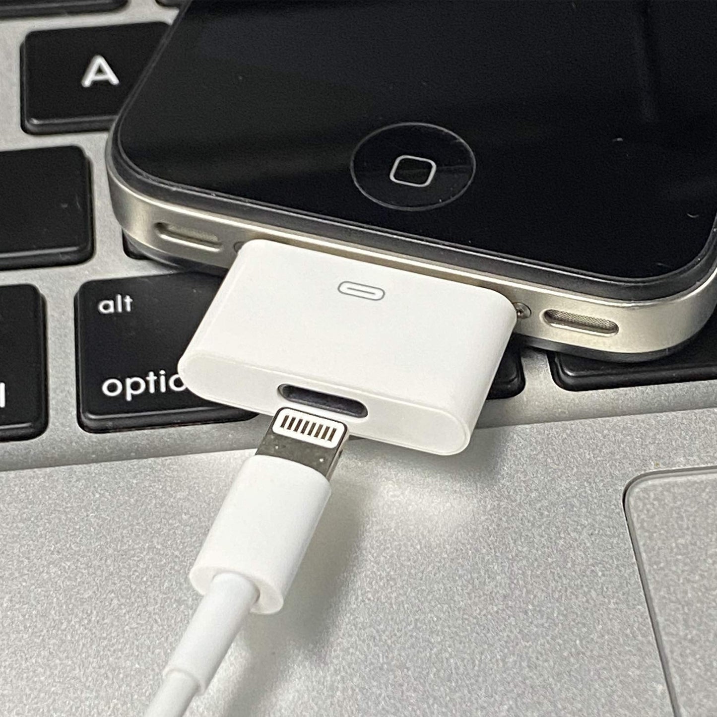 Lightning to 30 Pin Adapter - 8 Pin Female to 30 Pin Male Charging Sync Connector for Select iPhone, iPad and iPod Models (White)